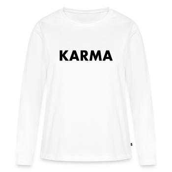 Karma - T-shirt manches longues Premium bio Femme - blanc - Devant - Julia (174cm)