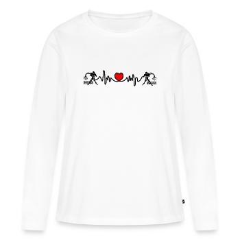 Fréquence cardiaque cardio Verseau Verseau - T-shirt manches longues Premium bio Femme - blanc - Devant - Julia (174cm)