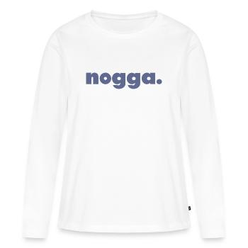 Nogga. - T-shirt manches longues Premium bio Femme - blanc - Devant - Julia (174cm)