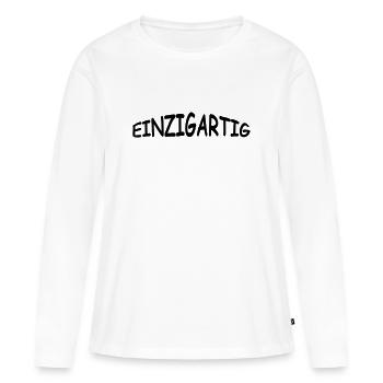 einzigartig - Frauen Premium Bio Langarmshirt - Weiß - Vorne - Julia (174cm)