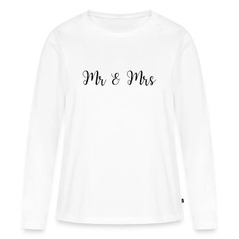 Mr & Mrs Wedding Design - Women's Premium Organic Long Sleeve Shirt - white - Front - Julia (174cm)