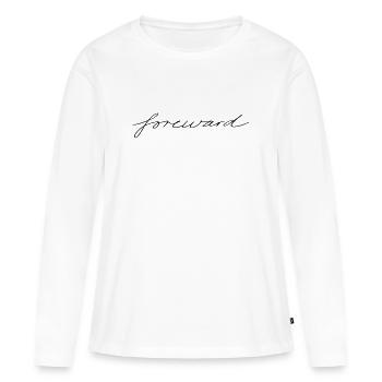 En avant - T-shirt manches longues Premium bio Femme - blanc - Devant - Julia (174cm)