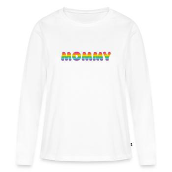 Maman LGBTQ+ - T-shirt manches longues Premium bio Femme - blanc - Devant - Julia (174cm)