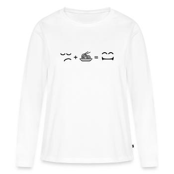 Ovaux d’espace négatif - T-shirt manches longues Premium bio Femme - blanc - Devant - Julia (174cm)