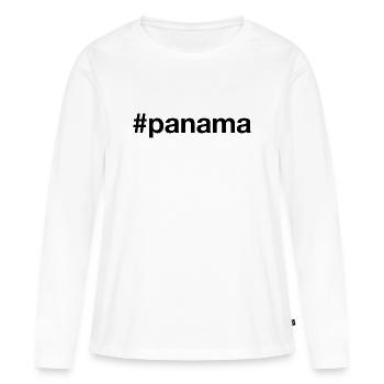PANAMA Hashtag - T-shirt manches longues Premium bio Femme - blanc - Devant - Julia (174cm)