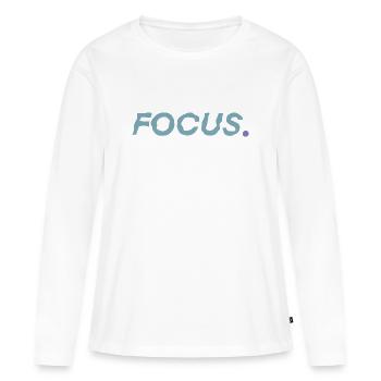 Focus - Women's Premium Organic Long Sleeve Shirt - white - Front - Julia (174cm)