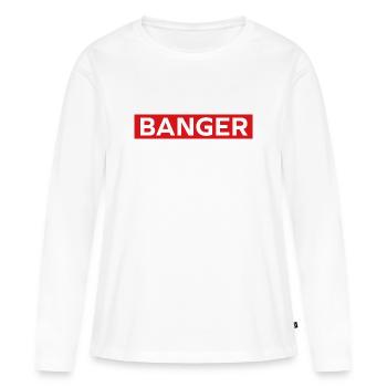 Banger - T-shirt manches longues Premium bio Femme - blanc - Devant - Julia (174cm)