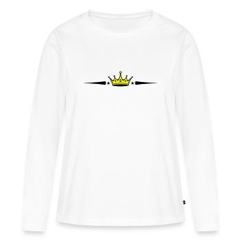 Krone Element - Frauen Premium Bio Langarmshirt - Weiß - Vorne - Julia (174cm)
