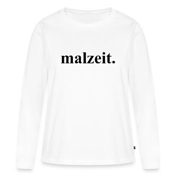 malzeit - Diction cool - Repas - Bon appétit - T-shirt manches longues Premium bio Femme - blanc - Devant - Julia (174cm)