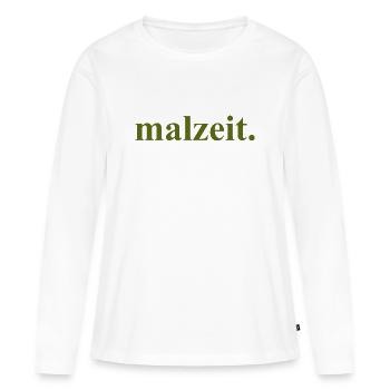 malzeit - Diction cool - Repas - Bon appétit - T-shirt manches longues Premium bio Femme - blanc - Devant - Julia (174cm)