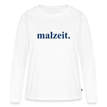 malzeit - Diction cool - Repas - Bon appétit - T-shirt manches longues Premium bio Femme - blanc - Devant - Julia (174cm)