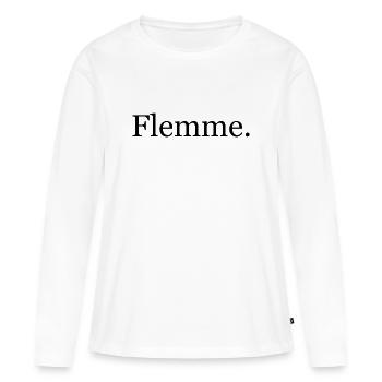 Schwarze Faulheit - Frauen Premium Bio Langarmshirt - Weiß - Vorne - Julia (174cm)