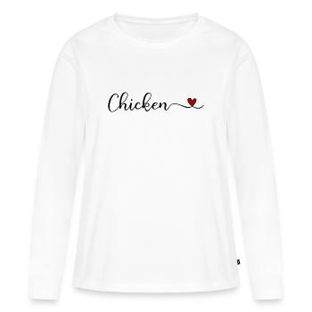 Chicken Heart - Frauen Premium Bio Langarmshirt - Weiß - Vorne - Julia (174cm)
