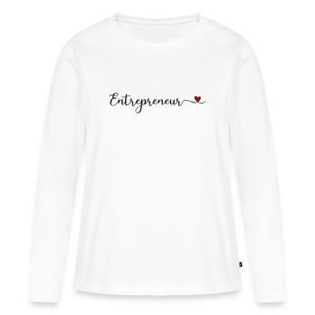 entrepreneur - T-shirt manches longues Premium bio Femme - blanc - Devant - Julia (174cm)