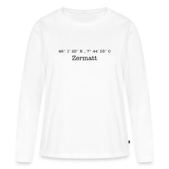 Coordonnées Zermatt Suisse - T-shirt manches longues Premium bio Femme - blanc - Devant - Julia (174cm)