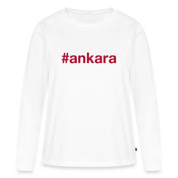 ANKARA Turquie Türkei Hashtag - T-shirt manches longues Premium bio Femme - blanc - Devant - Julia (174cm)