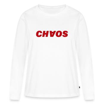 CHAOS - Frauen Premium Bio Langarmshirt - Weiß - Vorne - Julia (174cm)