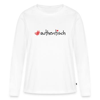 authentique - T-shirt manches longues Premium bio Femme - blanc - Devant - Julia (174cm)