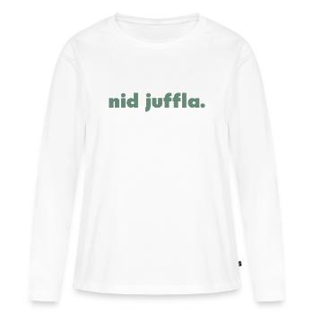 Nid Juffla. - T-shirt manches longues Premium bio Femme - blanc - Devant - Julia (174cm)