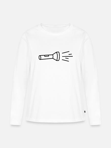 Taschenlampe - Frauen Premium Bio Langarmshirt - Weiß
