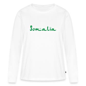 Somalie - T-shirt manches longues Premium bio Femme - blanc - Devant - Julia (174cm)