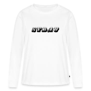 SYBAU Abréviation Lettrage Mot Jeunesse Tais-toi - T-shirt manches longues Premium bio Femme - blanc - Devant - Julia (174cm)