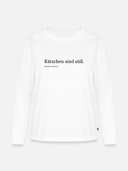 Kaetzchen sind suess - Frauen Premium Bio Langarmshirt - Weiß