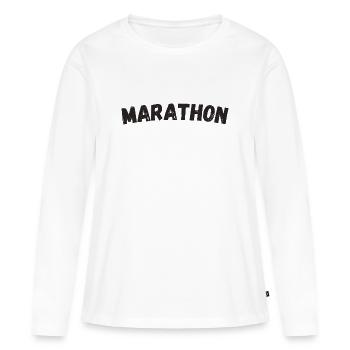 marathon - T-shirt manches longues Premium bio Femme - blanc - Devant - Julia (174cm)