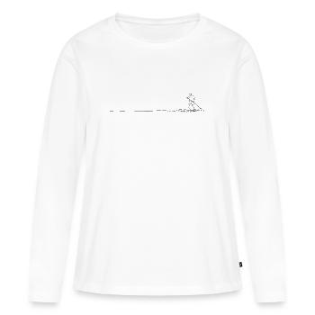 Cavalier SUP, mec, silhouette, lignes noires - T-shirt manches longues Premium bio Femme - blanc - Devant - Julia (174cm)