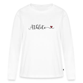 Conception du cœur de l’athlète - T-shirt manches longues Premium bio Femme - blanc - Devant - Julia (174cm)