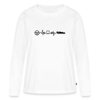Cardio-Herzfrequenz eines Sportwagens mit Lenker - Frauen Premium Bio Langarmshirt - Weiß - Vorne - Julia (174cm)