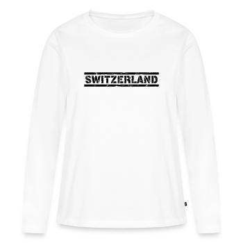 Suisse - T-shirt manches longues Premium bio Femme - blanc - Devant - Julia (174cm)