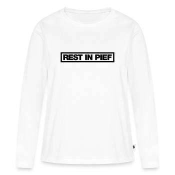 REST IN PIEF (R.I.P.) - Frauen Premium Bio Langarmshirt - Weiß - Vorne - Julia (174cm)