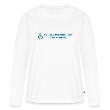 Tous les handicaps ne sont pas visibles - T-shirt manches longues Premium bio Femme - blanc - Devant - Julia (174cm)