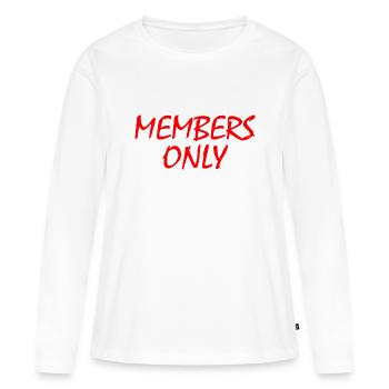 members only - Women's Premium Organic Long Sleeve Shirt - white - Front - Julia (174cm)
