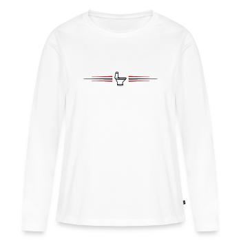 Conduite toilette - T-shirt manches longues Premium bio Femme - blanc - Devant - Julia (174cm)