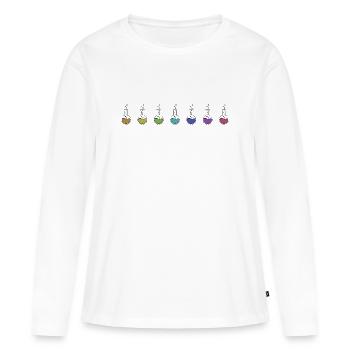 Expérience de chimie en laboratoire - T-shirt manches longues Premium bio Femme - blanc - Devant - Julia (174cm)