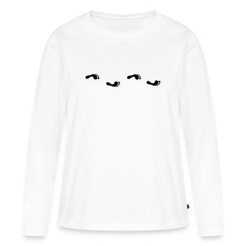 Fußabdruck - Frauen Premium Bio Langarmshirt - Weiß - Vorne - Julia (174cm)