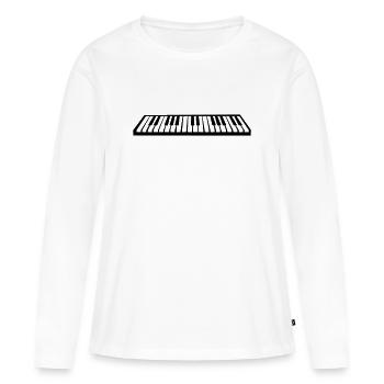 Piano ou clavier - T-shirt manches longues Premium bio Femme - blanc - Devant - Julia (174cm)