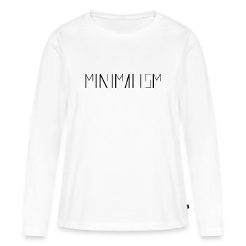 Minimalisme - T-shirt manches longues Premium bio Femme - blanc - Devant - Julia (174cm)