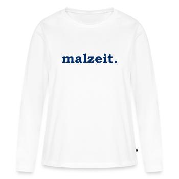 malzeit - Diction cool - Repas - Bon appétit - T-shirt manches longues Premium bio Femme - blanc - Devant - Julia (174cm)