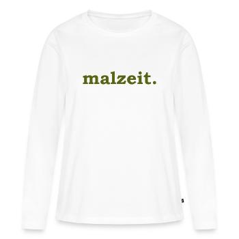 malzeit - Diction cool - Repas - Bon appétit - T-shirt manches longues Premium bio Femme - blanc - Devant - Julia (174cm)
