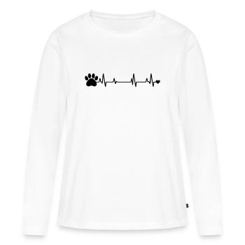 Empreinte de patte - T-shirt manches longues Premium bio Femme - blanc - Devant - Julia (174cm)