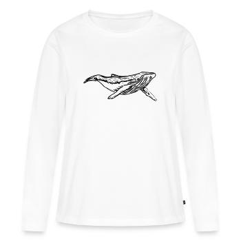 Wal - Frauen Premium Bio Langarmshirt - Weiß - Vorne - Julia (174cm)