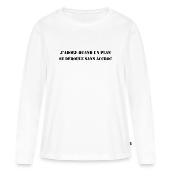 Se Déroule Sans Accroc / Agence Tous Risques - T-shirt manches longues Premium bio Femme - blanc - Devant - Julia (174cm)
