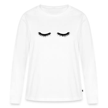 Abstraktes Farbenspiel auf Leinwand - Frauen Premium Bio Langarmshirt - Weiß - Vorne - Julia (174cm)