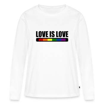 Love is love - T-shirt manches longues Premium bio Femme - blanc - Devant - Julia (174cm)