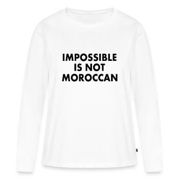 Morocco - impossible is not moroccan - Women's Premium Organic Long Sleeve Shirt - white - Front - Julia (174cm)