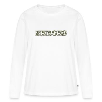 Héros - T-shirt manches longues Premium bio Femme - blanc - Devant - Julia (174cm)