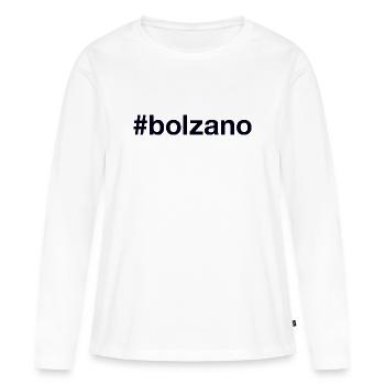 BOLZANO Hashtag - T-shirt manches longues Premium bio Femme - blanc - Devant - Julia (174cm)